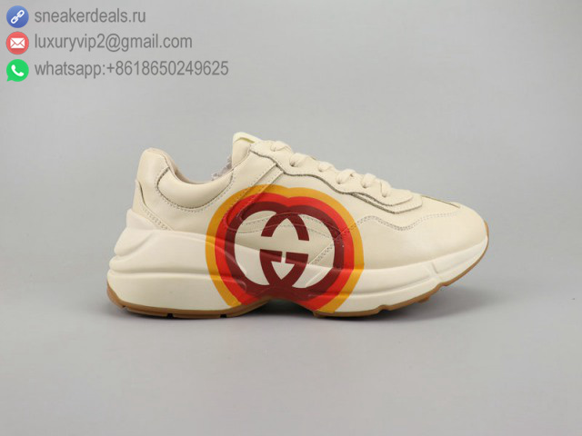GG CLASSIC BEIGE BROWN LEATHER UNISEX SNEAKERS